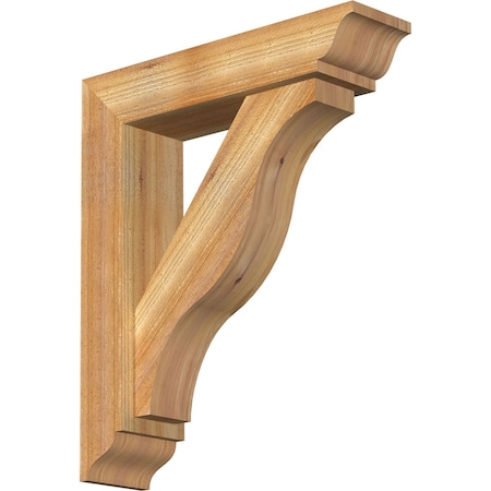 Funston Traditional Rough Sawn Bracket W/ Offset Brace, Western Red Cedar, 6W X 24D X 28H